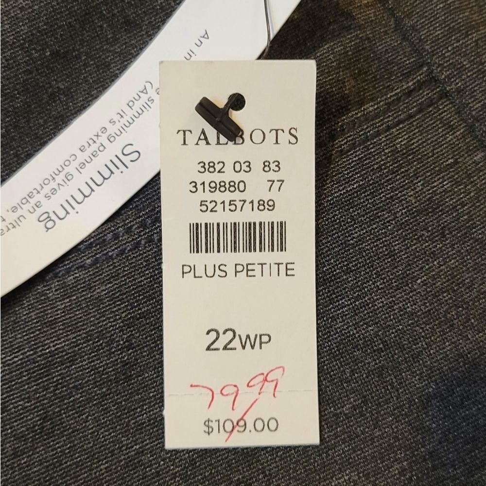 Talbots Flawless Dark Gray High-Waisted Straight Leg Pants Size 22W Petite - Picture 8 of 8